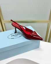 PRA PATENT LEATHER SLINGBACK PUMPS 75 CHERRY