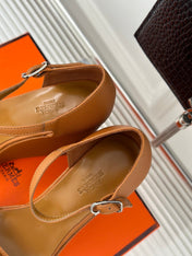 WEDGES SANDALS TAWNY LAMBSKIN