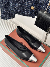 LP REBECCA BALLET FLATS BLACK WAXED LEATHER