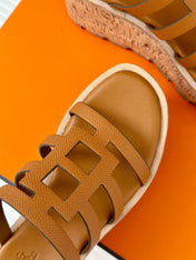 ISABELLA SANDAL BRIGHT BROWN CALFSKIN