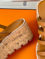 ISABELLA SANDAL BRIGHT BROWN CALFSKIN