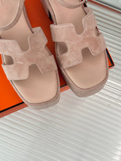 HM 25S JAM 30 HIGH-HEEL SANDAL IN PEACH PINK SUEDE