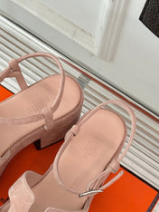 HM 25S JAM 30 HIGH-HEEL SANDAL IN PEACH PINK SUEDE