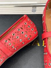 MARY JANE IN CHERRY RED CALFSKIN