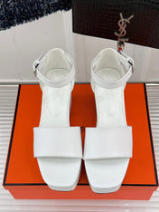 ILLUSION 35 SANDAL IN WHITE CALFSKIN