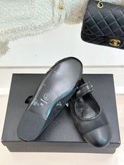 FLAT SHOES IN BLACK MESH MIX LAMBSKIN