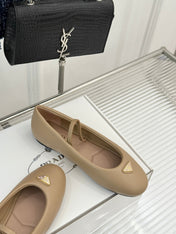 PRADA 25S SOFT PADDED BALLERINAS IN BEIGE NAPPA LEATHER