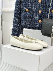 PRADA 25S SOFT PADDED BALLERINAS IN IVORY NAPPA LEATHER
