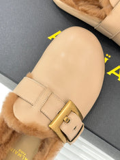 BALMAIN 26S ANTHEM MULES IN BEIGE CALFSKIN