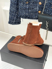 ALAIA 26S SNOW BOOTS IN BURNT BROWN SUEDE AND WOOL