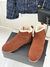 ALAIA 26S SNOW BOOTS IN BURNT BROWN SUEDE AND WOOL