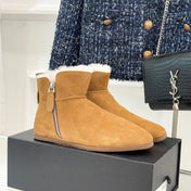 ALAIA 26S SNOW BOOTS IN LIGTH BROWN SUEDE AND WOOL