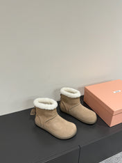 ANKLE BOOTS IN DESERT BROWN SUEDE AND FLEECE LINING