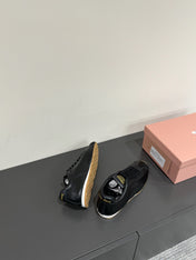 PLUME NAPPA SNEAKERS IN BLACK LAMBSKIN
