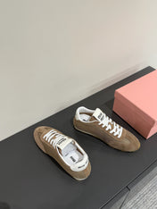 RETRO SNEAKERS IN COFFEE BROWN MESH AND SUEDE