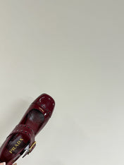 MARY JANE PUMPS IN BURGUNDY RED GLOSSY CALFSKIN