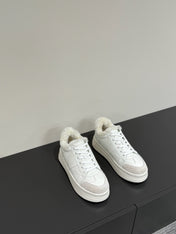 STAR SNEAKER WHITE CALFSKIN AND SUEDE CALFSKIN WITH SHEARLING LINING