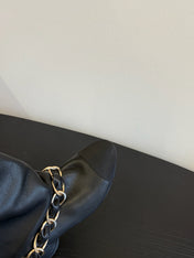 CC BOOTS IN BLACK CALFSKIN WITH CHAIN