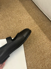 CHANEL 26S MARY JANE FLATS IN BLACK CALFSKIN CC LOGO