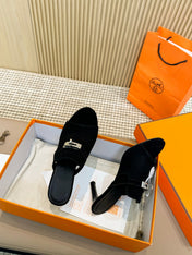 HEDEN MULE 80 BLACK SUEDE