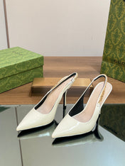 GG SIGNORIA SLINGBACK PUMP WHITE LAMBSKIN