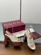 HIGH HEEL SANDALS 13 CM IN CREAM WHITE CALFSKIN MIX SUEDUE GOLD HARDWARE