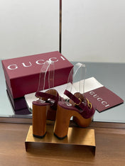 HIGH HEEL SANDALS 13 CM IN DARK RED CALFSKIN MIX SUEDUE GOLD HARDWARE
