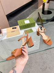 GG HIGH HEELS SANDALS 60 IN ORANGE LAMBSKIN
