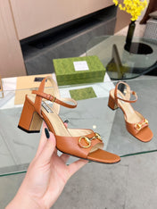GG HIGH HEELS SANDALS 60 IN ORANGE LAMBSKIN