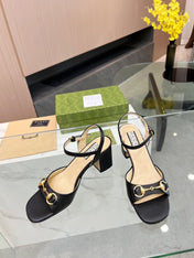 GG HIGH HEELS SANDALS 60 IN BLACK LAMBSKIN