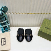 GG BALLET SUPER SLIM BUCKLE BLACK LAMBSKIN