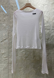 OFF SHOULDER LOGO T SHIRT 25S IN KATUN 266105