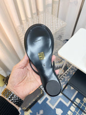 THE ROW 26S THONG SANDALS IN BLACK CALFSKIN