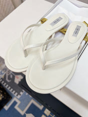 THE ROW 26S THONG SANDALS IN WHITE CALFSKIN