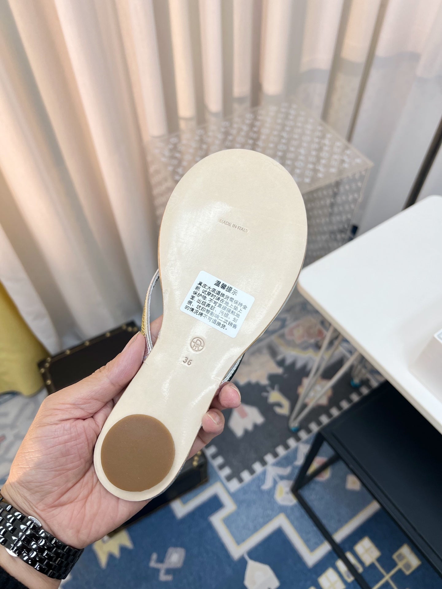 THE ROW 26S THONG SANDALS IN SILVER CALFSKIN