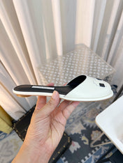 THE ROW 26S PIXEL APPLIQUE MULES IN IVORY WHITE CALFSKIN