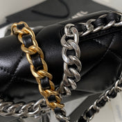 19 WOC 19CM BLACK LAMBSKIN SILVER HARDWARE