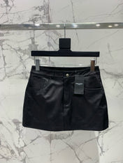 YSL 25S LEATHER MINI SKIRT STYLE 225