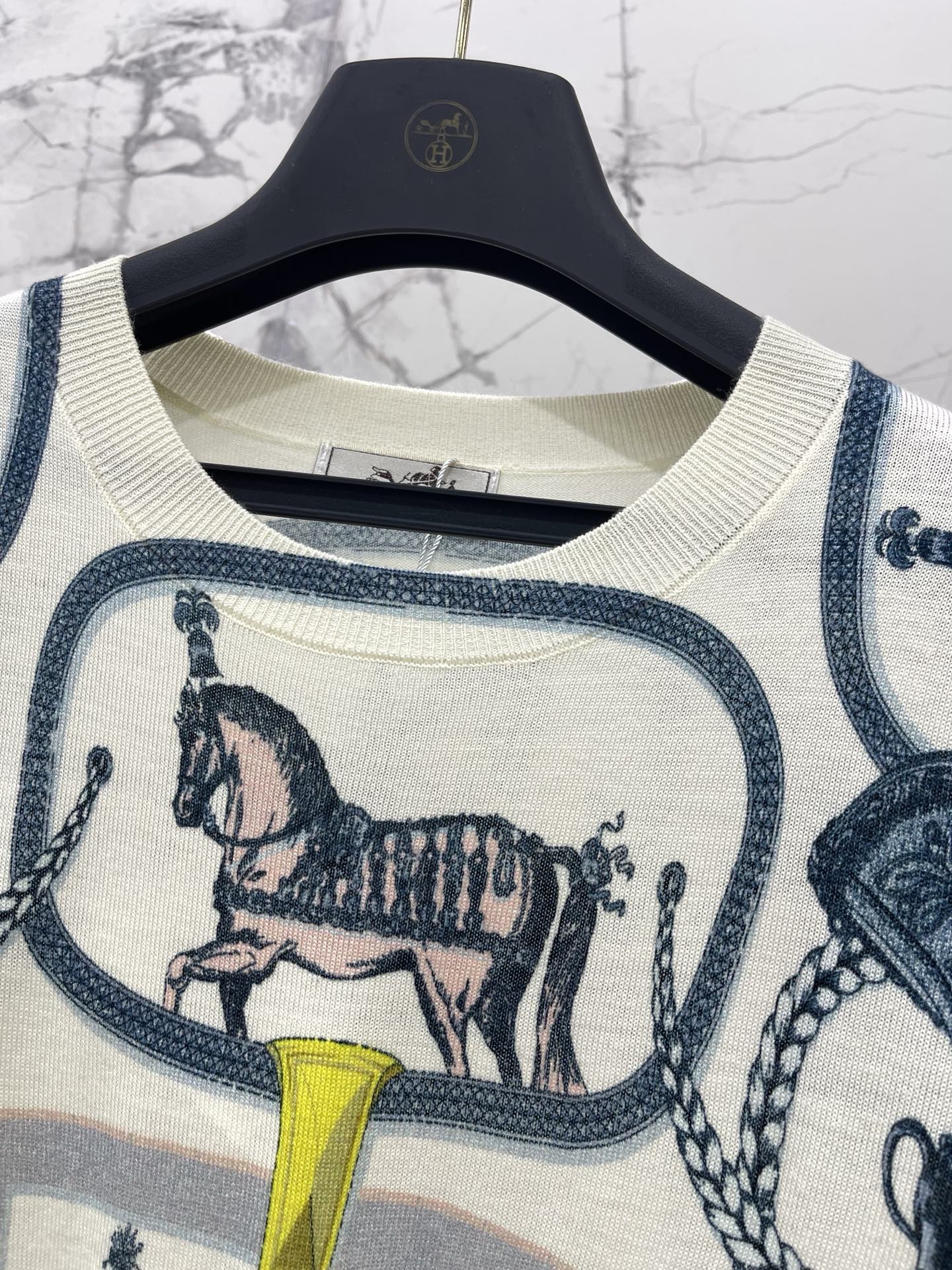 HERMES 26S SHORT SLEEVED KNIT TOP 532
