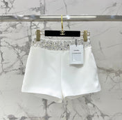 CHANEL 26S BEADED BODYCON SHORTS STYLE 1114