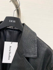 DIOR 25S LONG CROCODILE LEATHER COAT 665