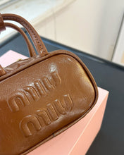 BEAU MINI TOP HANDLE BAG 14 IN PECAN BROWN CALFSKIN