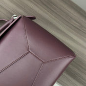 LOE PUZZLE 33 BAG IN WINE PURPLE CALFSKIN