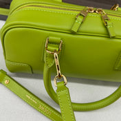 AMAZONA 23 CROPPED BAG IN PEAR GREEN SOFT GRAINED CALFSKIN