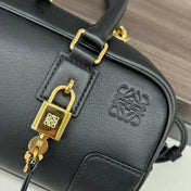 AMAZONA 23 CROPPED BAG IN BLACK SOFT GRAINED CALFSKIN
