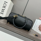 AMAZONA 23 CROPPED BAG IN BLACK SOFT GRAINED CALFSKIN