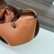 LOE INTERLACED HOBO 38 BAG IN BRONZE BROWN CALFSKIN