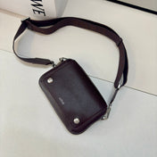 LOEWE 25S PEBBLE BAG 20 IN DARK ROSEWOOD CALFSKIN SILVER HARDWARE