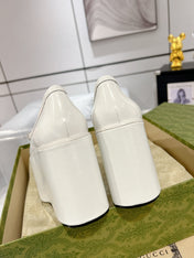 GG HORSEBIT PLATFORM LOAFER WHITE CALFSKIN