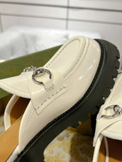 GG MULE WITH HORSEBIT WHITE CALFSKIN